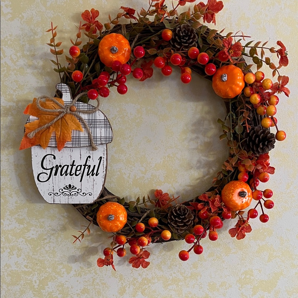 Autumn Harvest Grateful Wreath